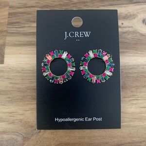 J. Crew Jcrew multicolored rhinestone stud earrings NWT